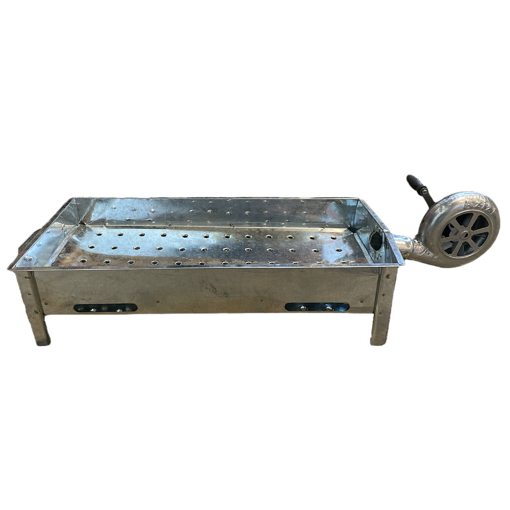 Griller mit Bläser aus verzinktem Blech 60x30x15cm (LxBxH)